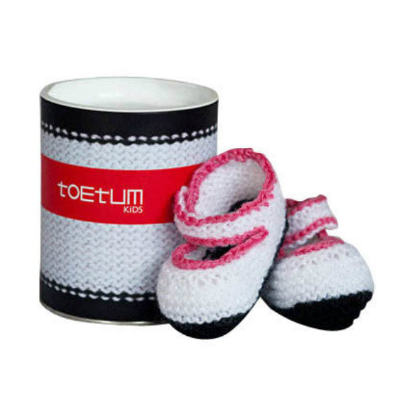 Hand Knitted Baby Janes White Booties